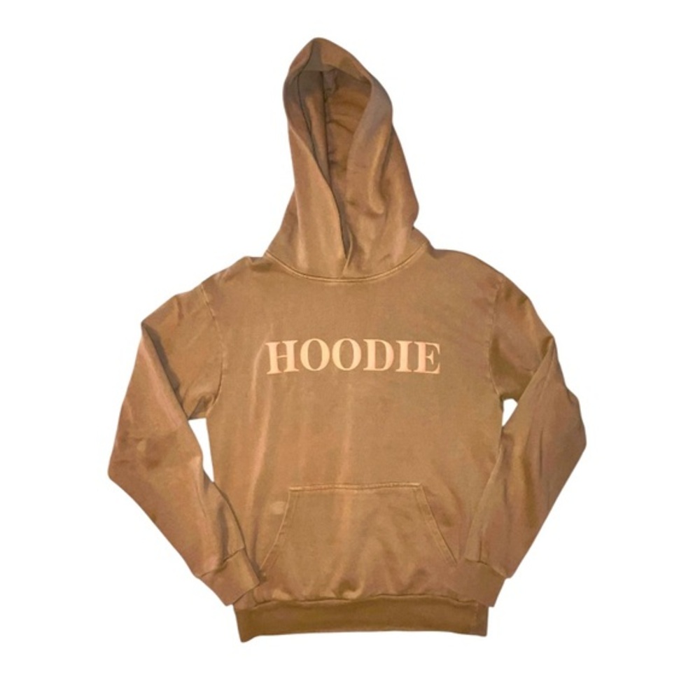 Lane Seven HOODIE Spellout Hooded Sweatshirt Tan Nude Color Size Small Unisex